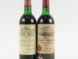 Vente aux enchères 2 BOUTEILLES : 1 CHÂTEAU BELAIR LUSSAC ST EMILION 1969 HEP - 1 CHÂTEAU