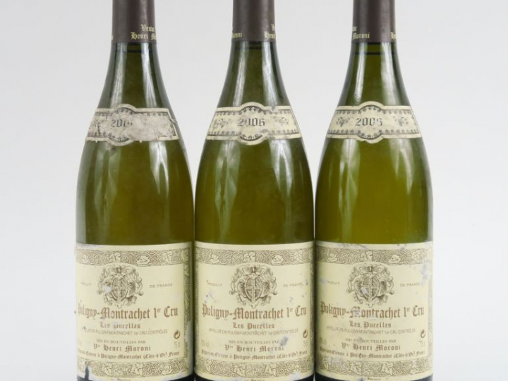 3 BOUTEILLES PULIGNY MONTRACHET 1er CRU 'LES PUCELLES' H. MORONI - 200
