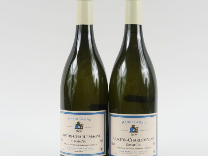 2 BOUTEILLES CORTON CHARLEMAGNE GC H. CLERC - 2009