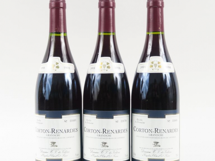 3 BOUTEILLES CORTON RENARDES GC DOMAINE V. des VERLIÈRES - 1998