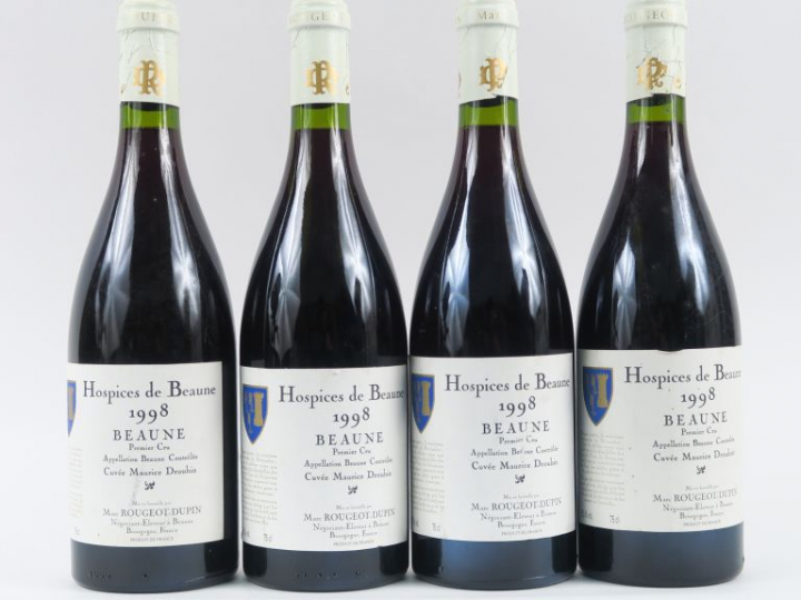 4 BOUTEILLES BEAUNE 'CUVÉE MAURICE DROUHIN' HOSPICES DE BEAUNE M. ROUG