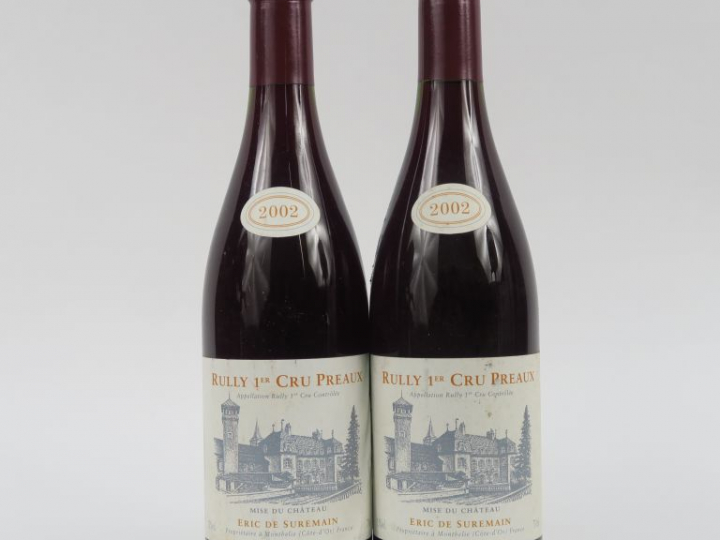 2 BOUTEILLES RULLY 1er CRU 'PREAUX' E. DE SUREMAIN - 2002