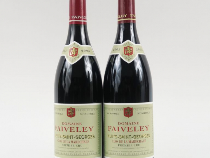2 BOUTEILLES NUITS ST GEORGES 1er CRU 'CLOS DE LA MARÉCHALE' DOMAINE F