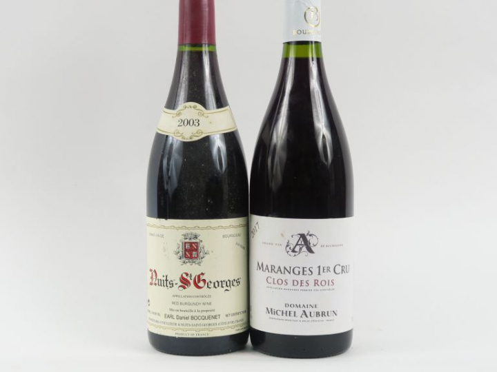 2 BOUTEILLES : 1 NUITS ST GEORGES D. BOCUENET 2003 - 1 MARANGES 1er CR