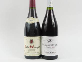 Vente aux enchères 2 BOUTEILLES : 1 NUITS ST GEORGES D. BOCUENET 2003 - 1 MARANGES 1er CR