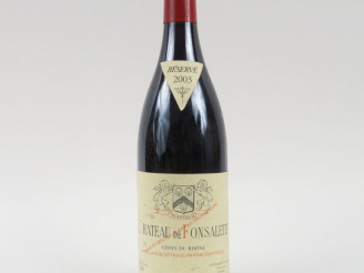Vente aux enchères 1 BOUTEILLE CÔTES DU RHÔNE CHATEAU DE FONSALETTE E. REYNAUD  - 2003 