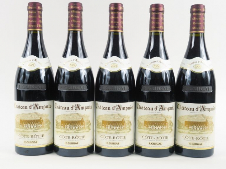 5 BOUTEILLES CÔTE ROTIE 'CHÂTEAU D'AMPUIS' E. GUIGAL - 2004