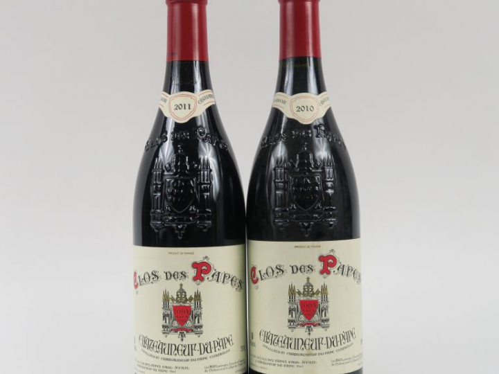 2 BOUTEILLES CHÂTEAUNEUF DU PAPE 'CLOS DES PAPES' - 1 de 2010/1 de 201