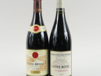 Vente aux enchères 2 BOUTEILLES CÔTE ROTIE : 1 GUIGAL 2015 - 1 'LA SARRASINE' DOMAINE DE 