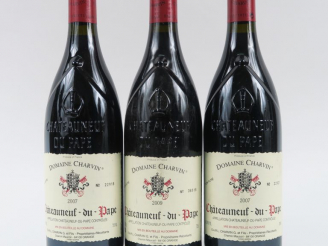 Vente aux enchères 3 BOUTEILLES CHÂTEAUNEUF DU PAPE DOMAINE CHARVIN -1 de 2007/1 de 2009