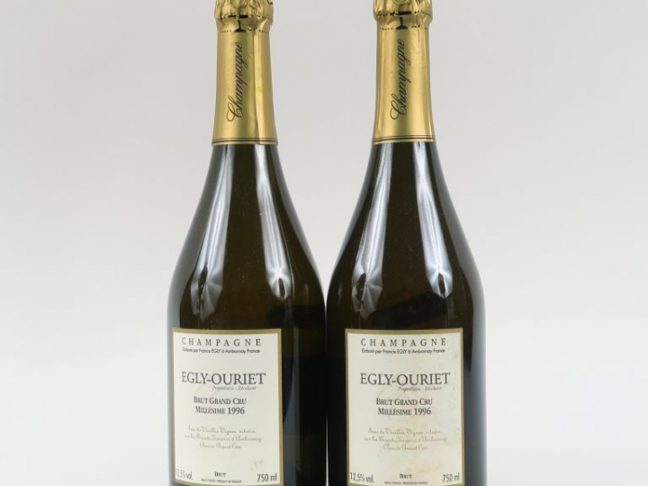 2 BOUTEILLES CHAMPAGNE EGLY OURIET GC - 1996 - PASSAGE EN CAVE : 85 MO