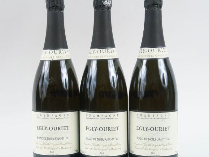 3 BOUTEILLES CHAMPAGNE EGLY OURIET BLANC DE NOIRS GC - PASSAGE EN CAVE