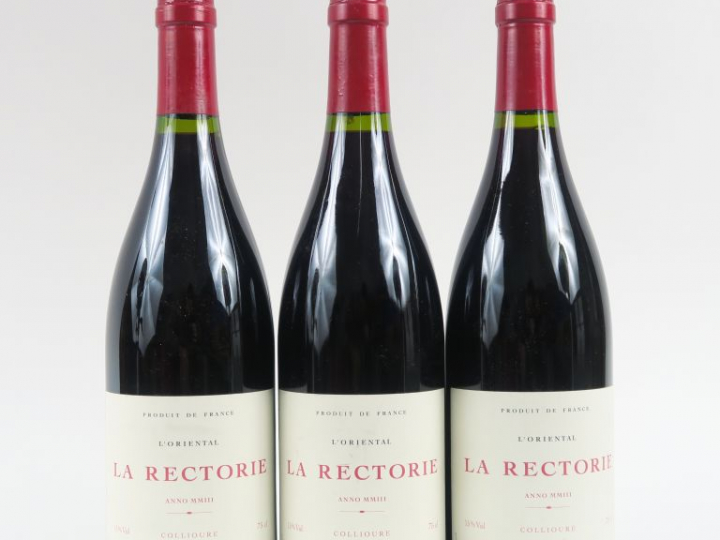 3 BOUTEILLES COLLIOURE LA RECTORIE 'L'ORIENTAL' - 2003