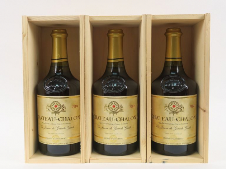 3 BOUTEILLES VIN JAUNE 'CHÂTEAU CHALON' A. PIROU - 1994 - COFFRETS