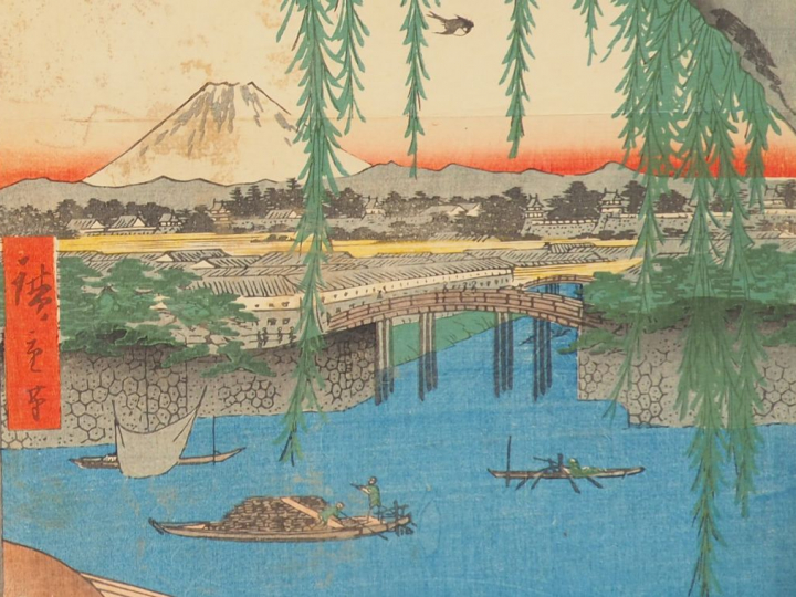 HIROSHIGE (1797-1858) Deux estampes oban tate-e  de la série des « Cen
