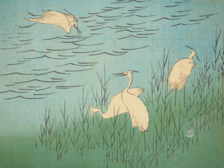 HIROSHIGE (1797-1858) Deux estampes oban tate-e  la série des « Cent v