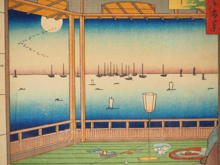 HIROSHIGE (1797-1858) Deux estampes oban tate-e la série des « Cent vu