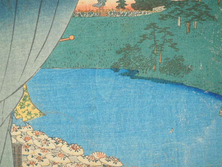 HIROSHIGE (1797-1858) Deux estampes oban tate-e de la série des « Cent