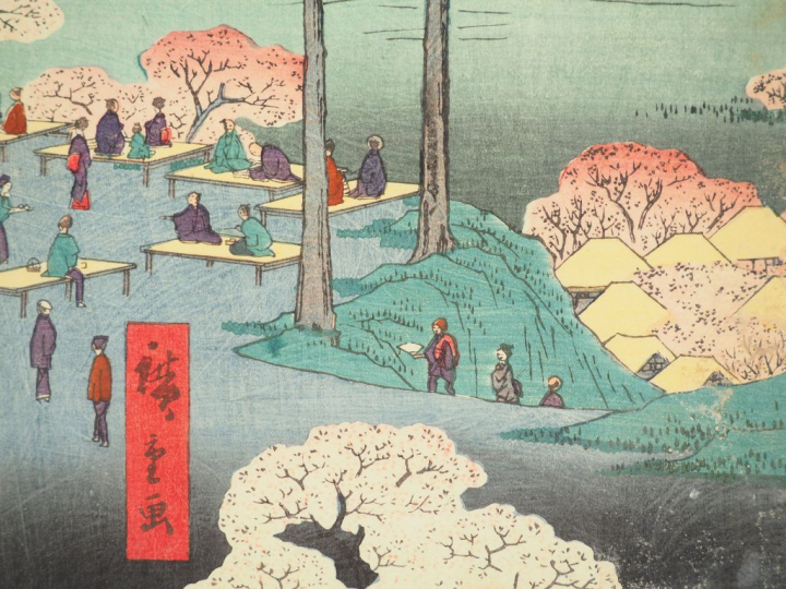 HIROSHIGE (1797-1858) Deux estampes oban tate-e de la série des « Cent