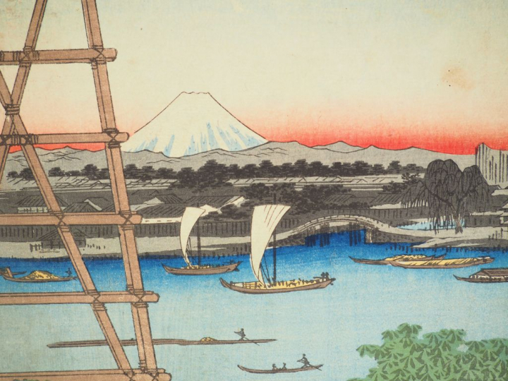 HIROSHIGE (1797-1858) Deux estampes oban tate-e de la série des « Cent