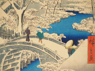 Vente aux enchères HIROSHIGE (1797-1858) Deux estampes oban tate-e de la série des « Cent