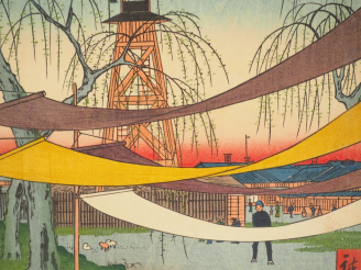 Vente aux enchères HIROSHIGE (1797-1858) Deux estampes oban tate-e de la série des « Cent