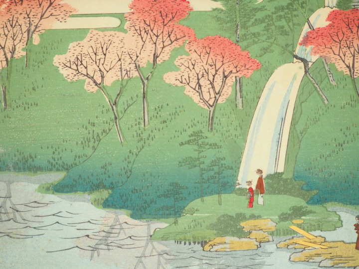HIROSHIGE (1797-1858) Deux estampes oban tate-e de la série des « Cent