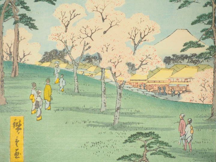 HIROSHIGE (1797-1858) Deux estampes oban tate-e de la série des « Tren