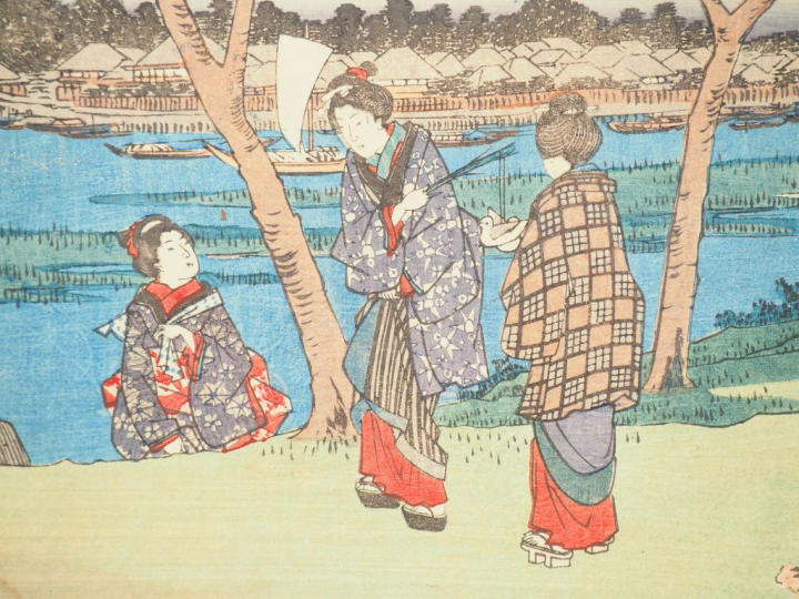 HIROSHIGE (1797-1858)  Treize estampes oban yoko-e de différentes séri
