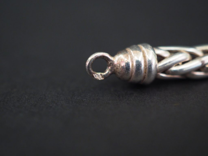 Collier en argent, maille palmier.  Long. 44 cm Poids. 69 g