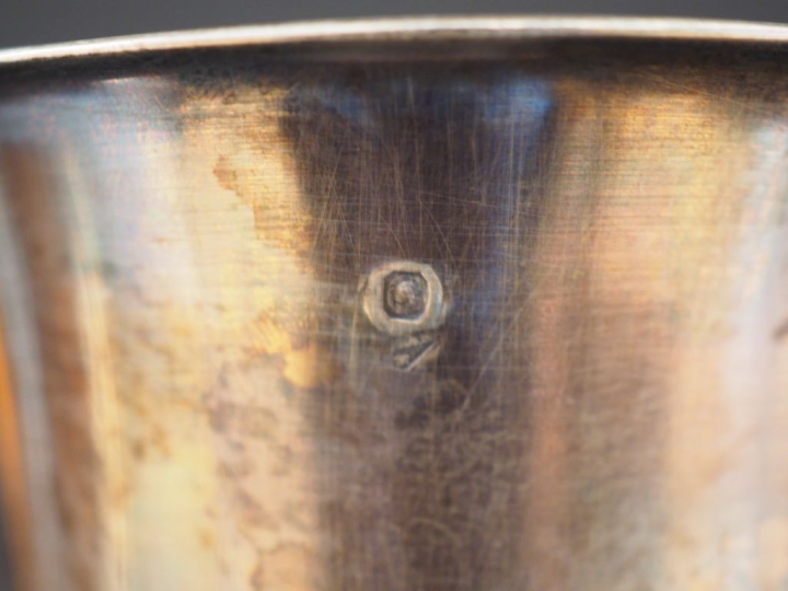 Calice et patène en argent, poinçon Minerve, et métal argenté, à décor