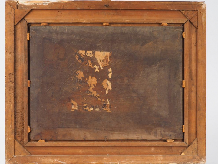 Ecole française XIXème "La continence de Scipion" Huile sur panneau d'