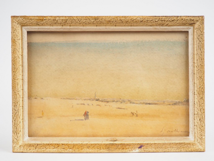 Louis Joseph ANTHONISSEN "Paysage d'Afrique du Nord" Aquarelle. Signée