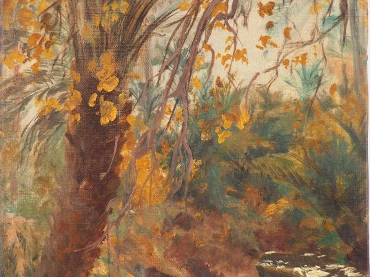 Louis Joseph ANTHONISSEN  "Paysage d'Afrique du Nord" Huile sur toile.