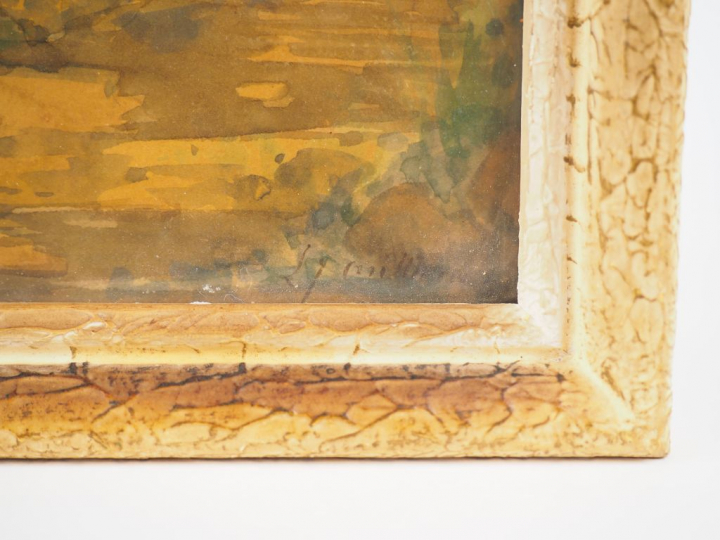 Louis Joseph ANTHONISSEN "La ferme" Aquarelle. Signée en bas à droite.