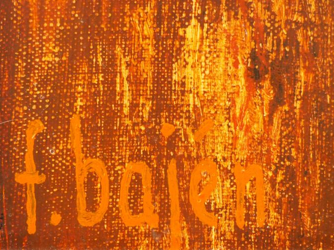 Fransisco BAJEN  "Jeune fille à la colombe" Huile sur toile.  Signée e