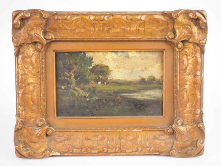 KEITH "Paysage" Huile sur panneau. Signée en bas à gauche. 13 x 20 cm