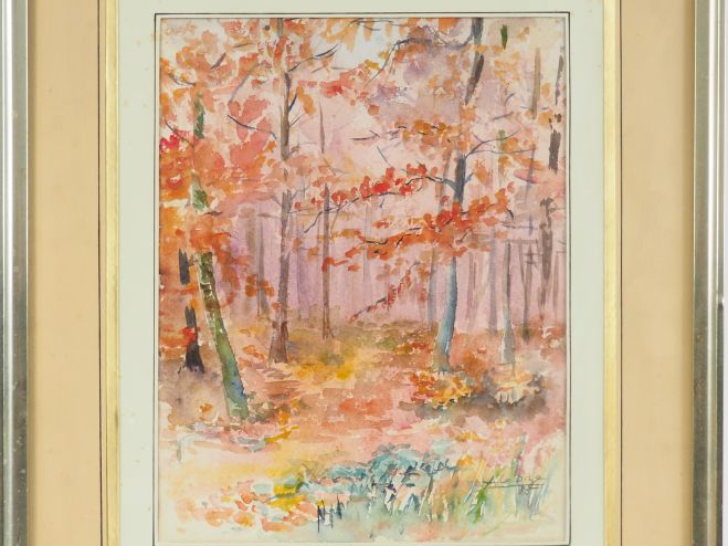 LEDOZE "Paysage d'automne" Aquarelle. Signée en bas à droite et datée 