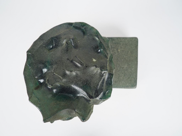 Pino SIGNORETTO (attribué à) "Visage d'homme" Sculpture en verre sablé