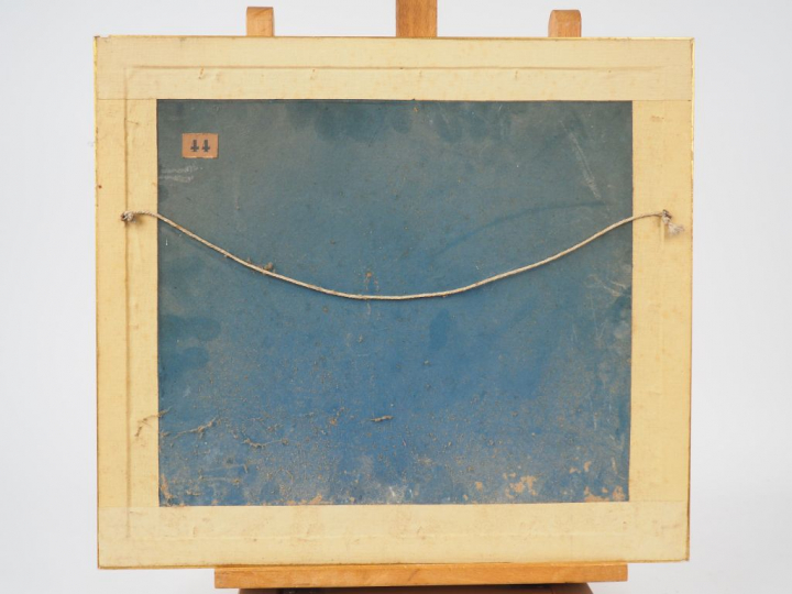 C. ROQUEPLAN (attribué à) "Conversation près de la balustrade" Aquarel