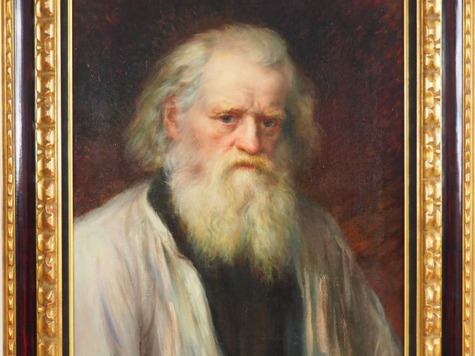 AMILLY "Portrait d'artiste" Huile sur toile. Signée en bas à gauche.  