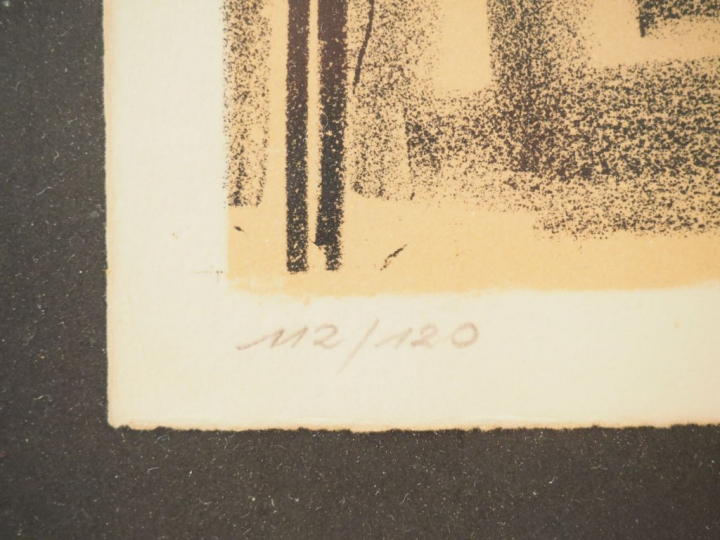 Bernard BUFFET. "Acrobate". Numérotée 112/120 Dim à vue: 71,5 x 51 cm.