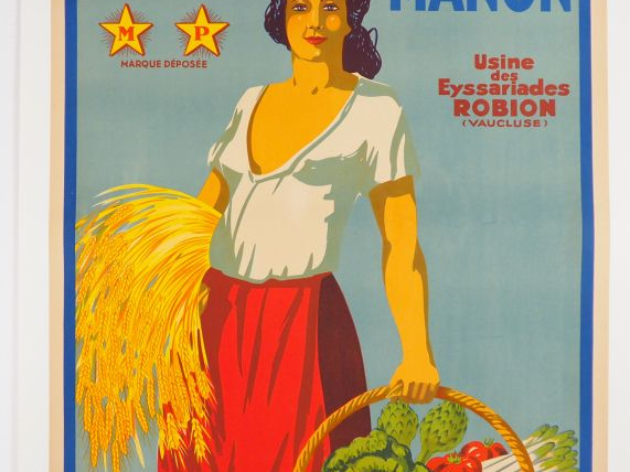 ENGRAIS MANON. Affiche par Viano, imprimerie Moullot, circa 1930. Cond
