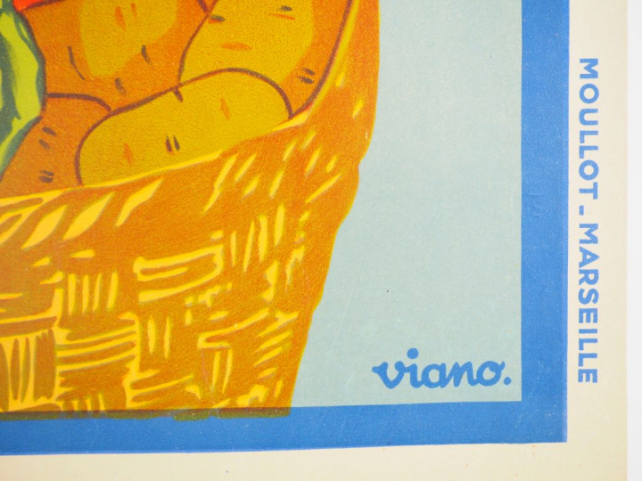 ENGRAIS MANON. Affiche par Viano, imprimerie Moullot, circa 1930. Cond