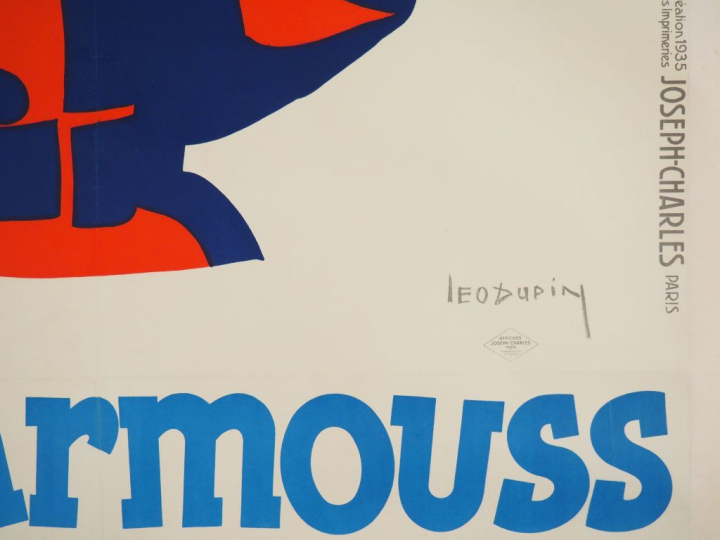 KARMOUSS.  Affiche par Léo Dupin, imprimerie Joseph Charles, 1935. Con
