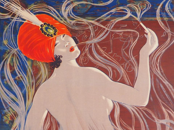 CIGARETTES SAPHIR. Affiche par Stephano, imprimerie Moullot, circa 193