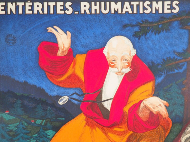 PLOMBIÈRES LES BAINS. Affiche par Jean d’Ylen, imprimerie Vercasson, 1