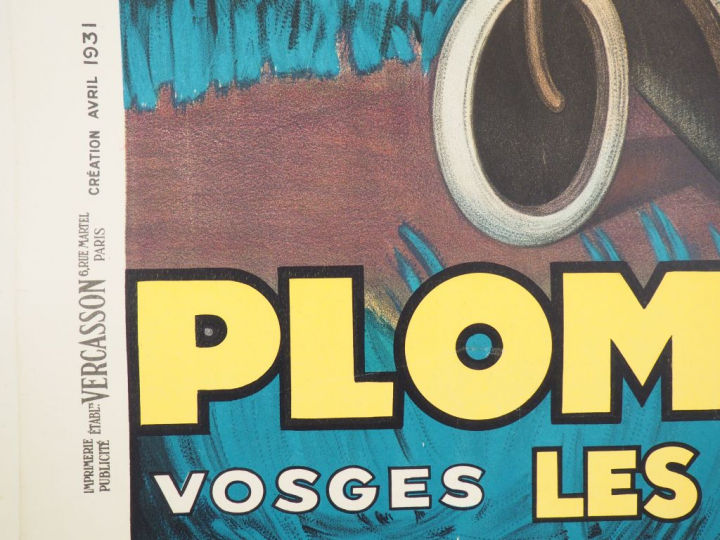 PLOMBIÈRES LES BAINS. Affiche par Jean d’Ylen, imprimerie Vercasson, 1