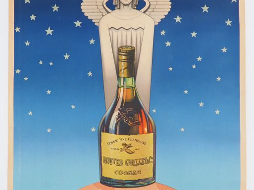 COGNAC ROUYET. Affiche monogrammée TH, imprimerie Union Parisienne  de