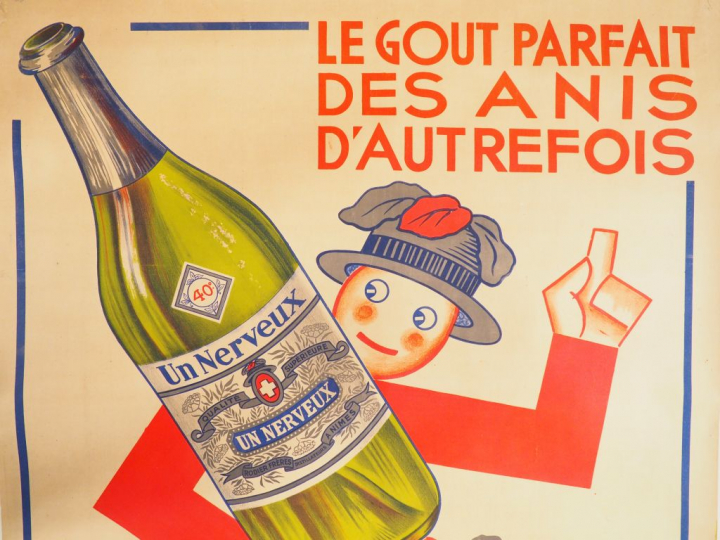 UN NERVEUX. Affiche par Lucien Cayol, imprimerie Havas Nimes, circa 19